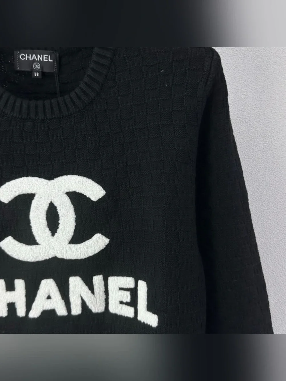 CHANEL Black Crewneck Sweater